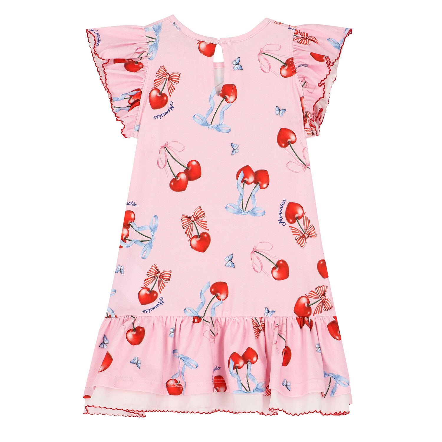 Younger Girls Pink Cherry Dress, 1, hi-res image number null