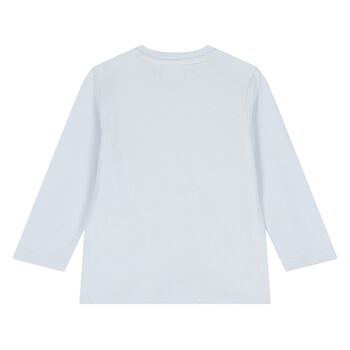 Younger Boys Blue Logo Long Sleeve Top
