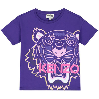 Girls Purple Tiger T-Shirt