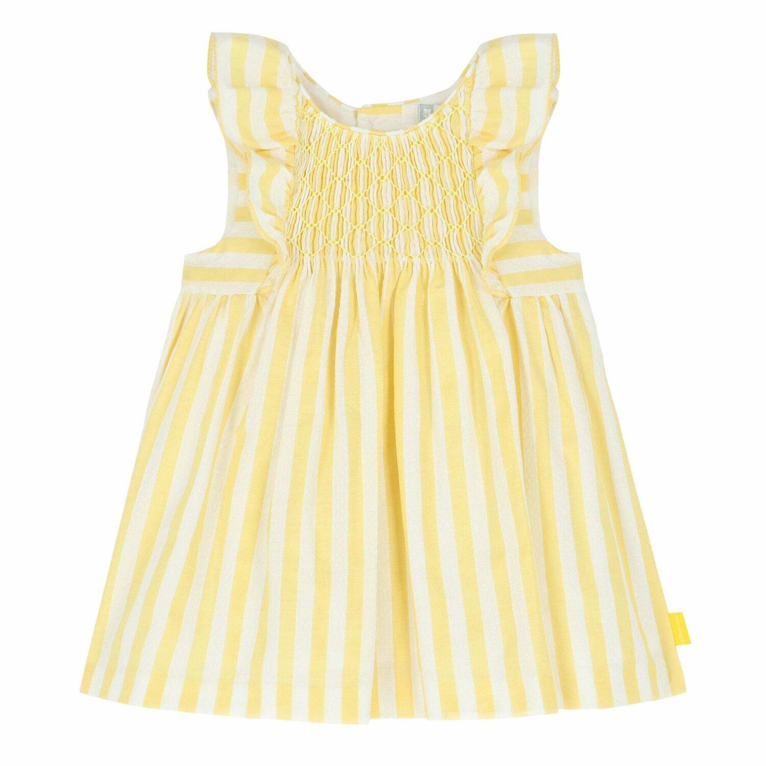 Girls White & Yellow Striped Dress, 1, hi-res image number null