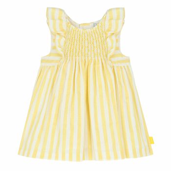 Tutto Piccolo Girls White & Yellow Striped Dress, 1 Girls White & Yellow Striped Dress