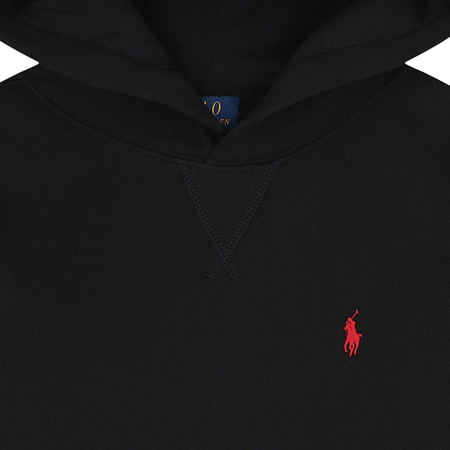 Boys Black Logo Hooded Top, 1, hi-res image number null