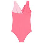 مايوه بحواف متموجة باللون الوردي للبنات , 1, hi-res