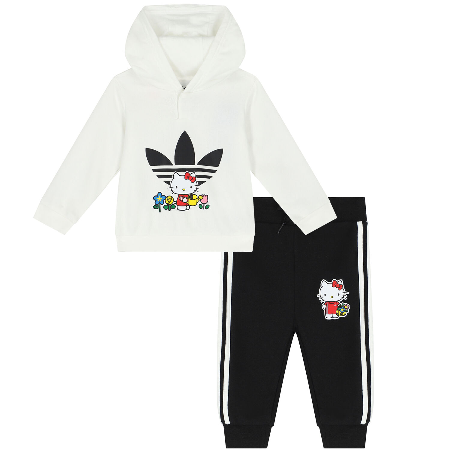 Younger Girls White & Black Hello Kitty Tracksuit, 1, hi-res
