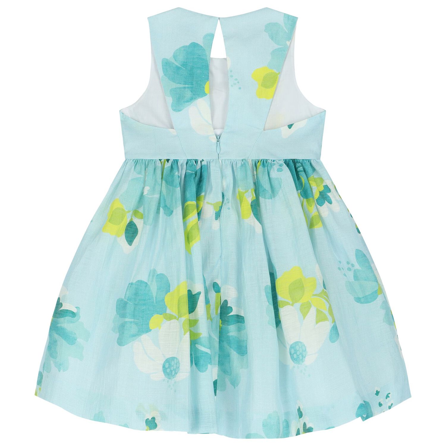 Girls Green Floral Dress, 3, hi-res image number null
