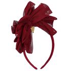 Girls Burgundy Bow Headband, 1, hi-res