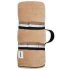 بطانيه مبطنه بالشعار باللون الابيض والبيج , 1, hi-res