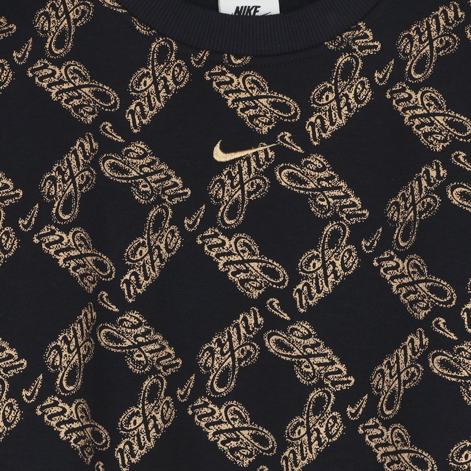 Girls Black & Gold Logo Oversized Sweatshirt, 1, hi-res