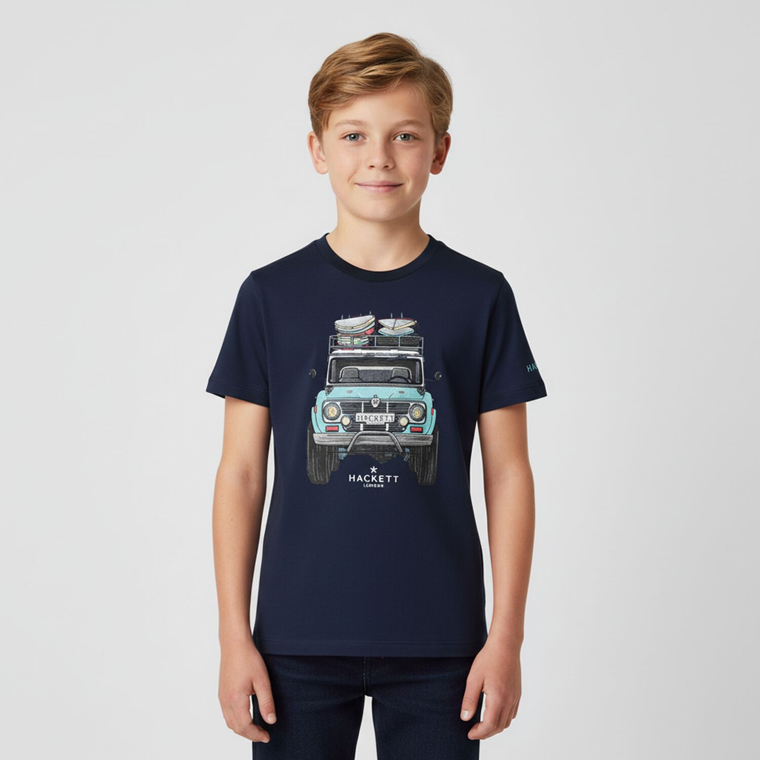 Boys Navy Blue Logo T-Shirt, 1, hi-res