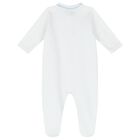 Baby Boys White & Blue Dots Babygrow, 2, hi-res