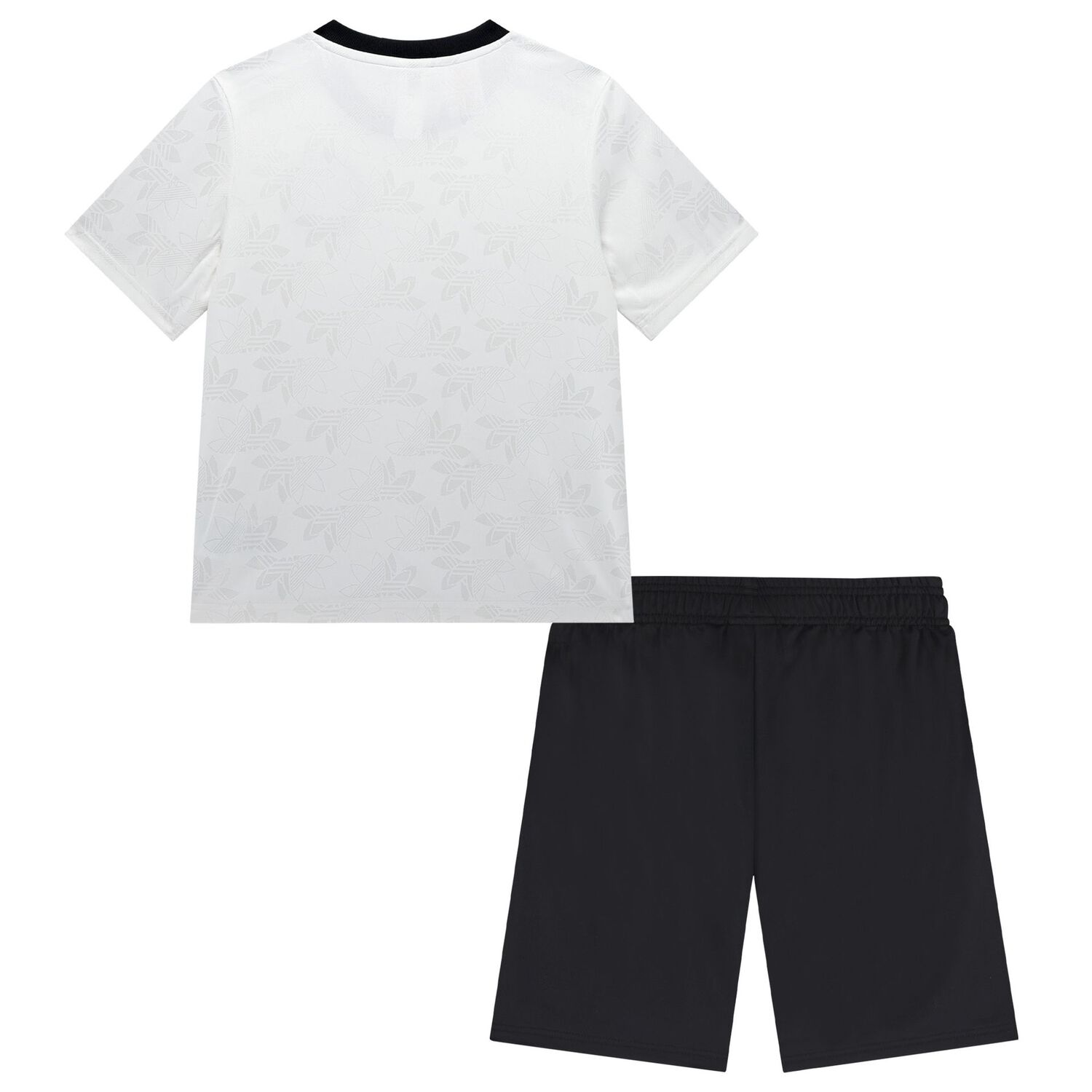 White & Black Logo Shorts Set, 1, hi-res