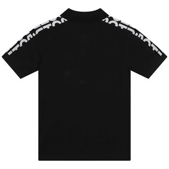 Boys Black Logo Polo Shirt