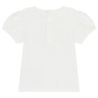 Younger Girls White Logo Shorts Set, 2, hi-res