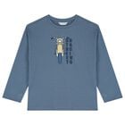 Boys Ivory & Blue Motorbike T-Shirt ( 2pack ), 4, hi-res