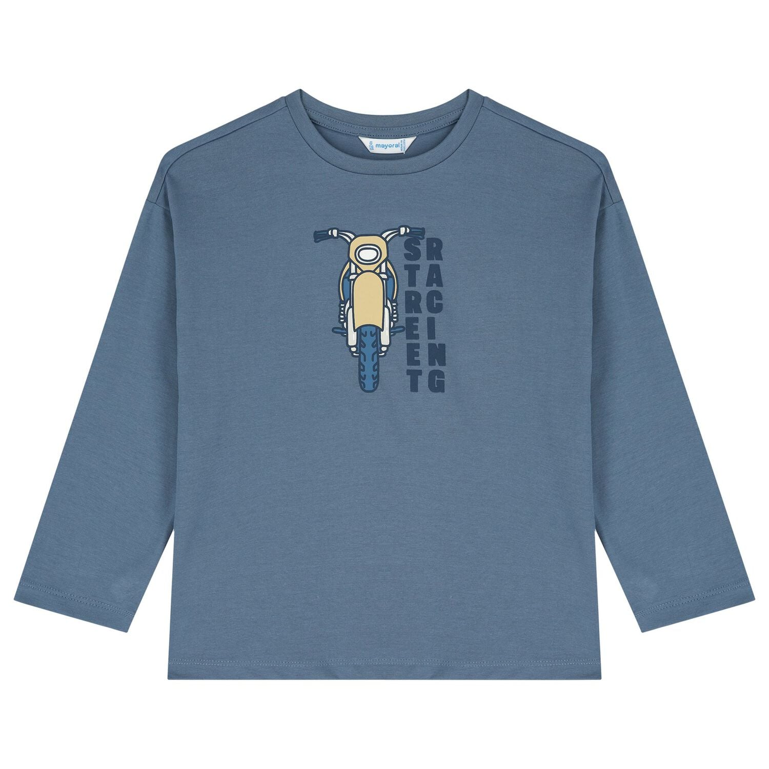 Boys Ivory & Blue Motorbike T-Shirt ( 2pack ), 4, hi-res