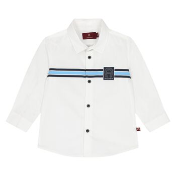 Younger Boys White Logo Shirt