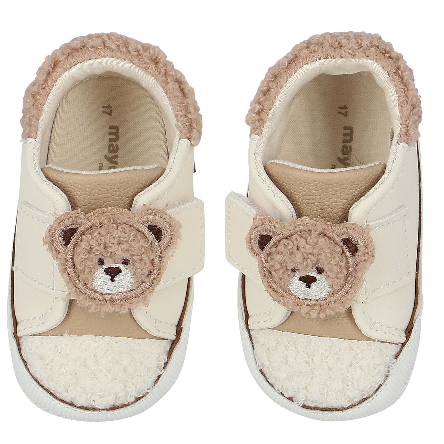Ivory Teddy Bear Pre Walker Shoes, 1, hi-res image number null