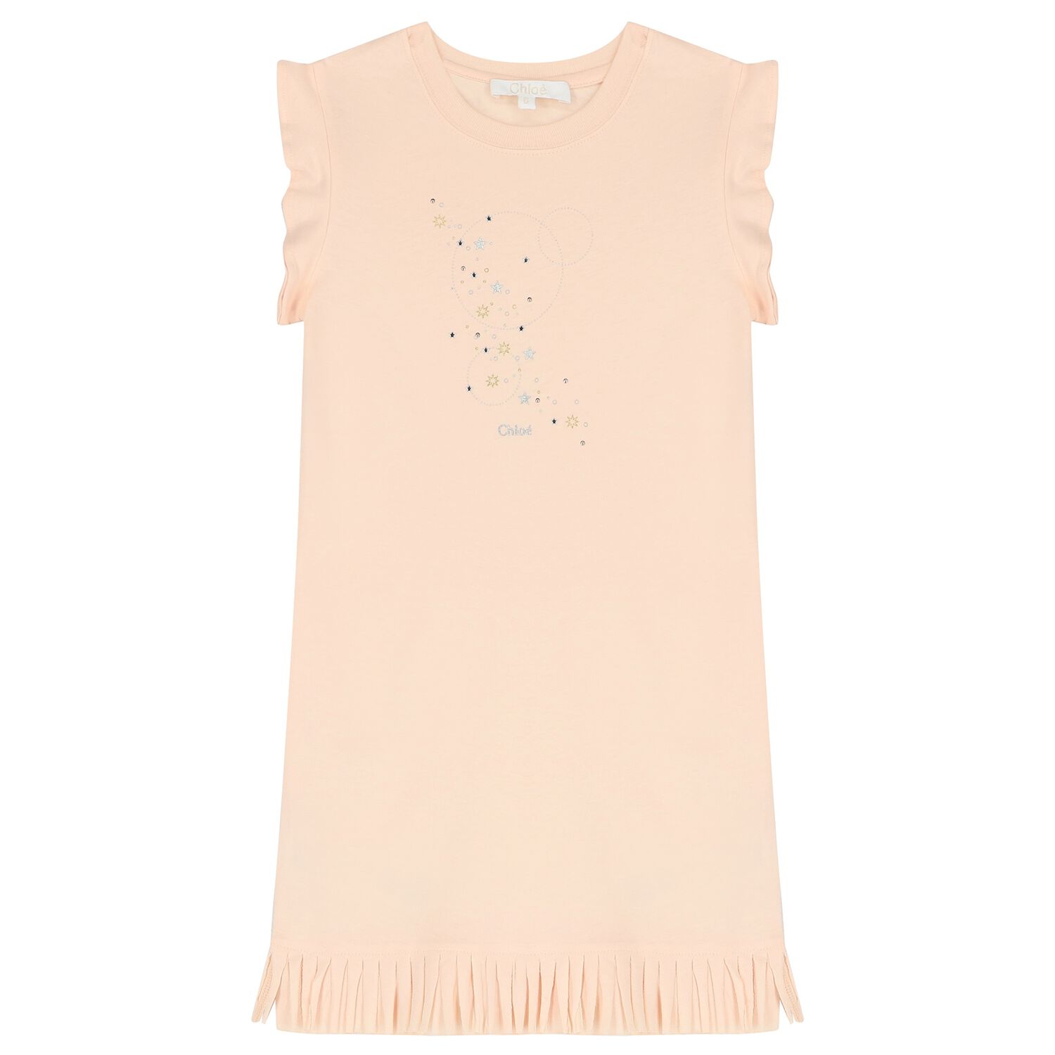 فستان بنات بالشعار باللون الوردى, 1, hi-res