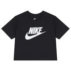 تيشيرت بنات بالشعار باللون الاسود , 1, hi-res