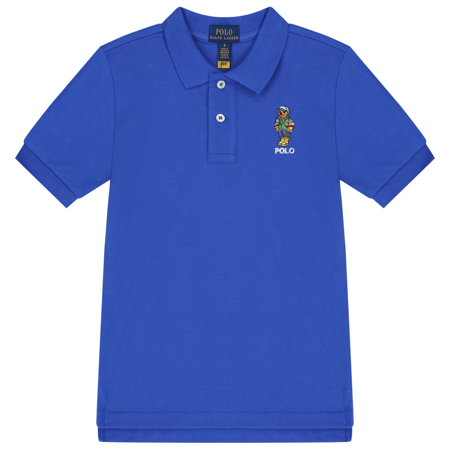 Boys Blue Polo Bear Polo Shirt, 1, hi-res image number null