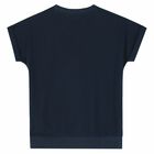 Girls Navy Logo Top, 1, hi-res