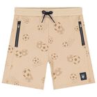 Boys Beige Football Shorts, 1, hi-res