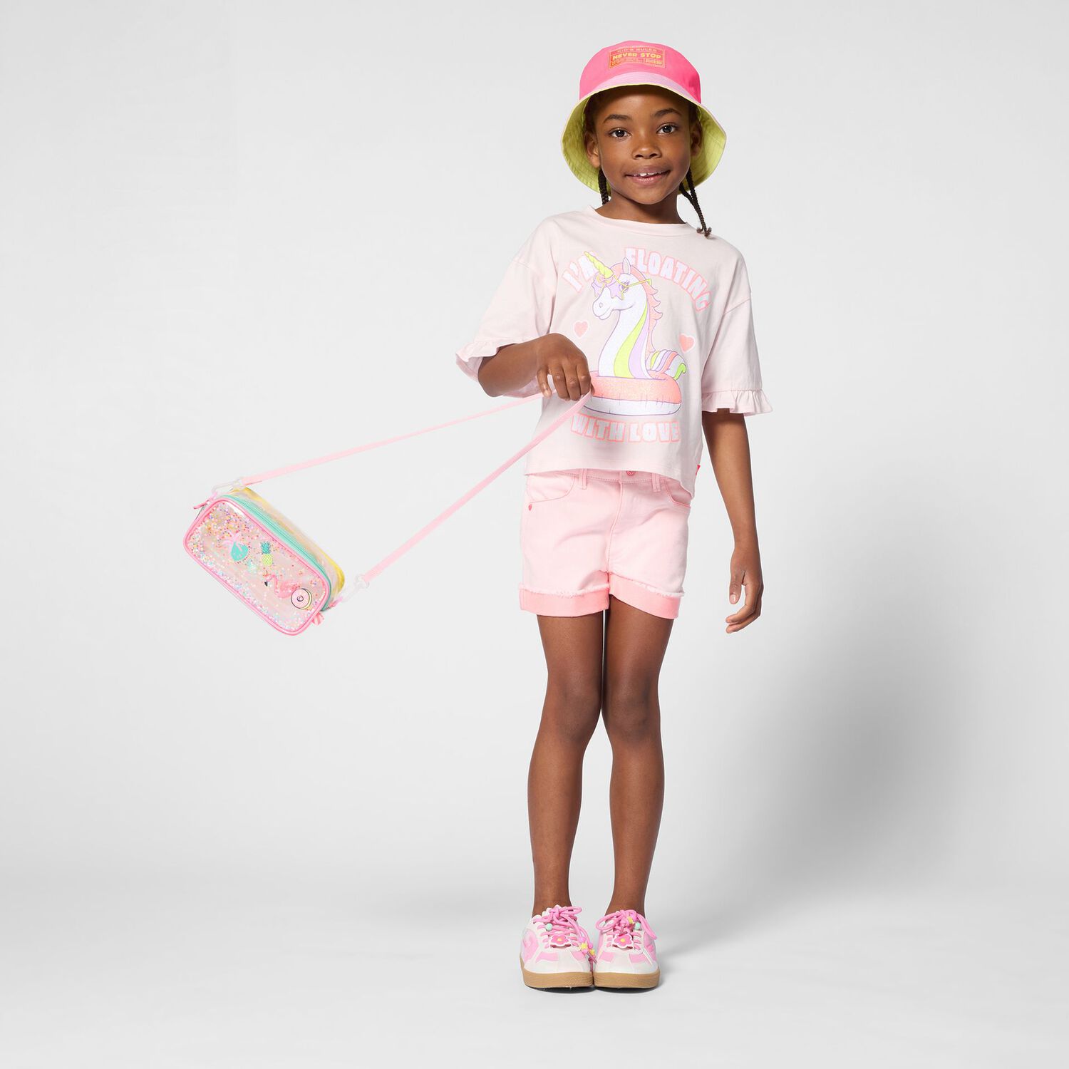 Girls Pink Sequin Shorts, 1, hi-res