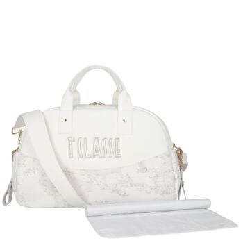 White Geo Map Baby Changing Bag 