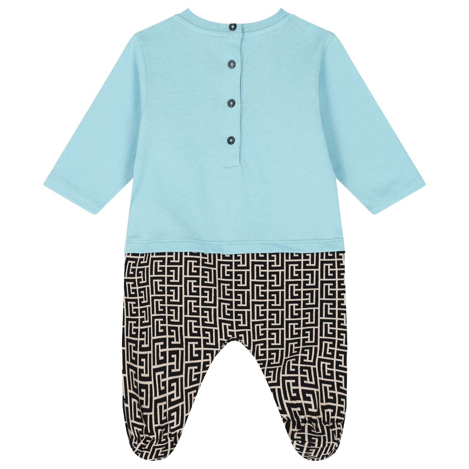 Baby Boys Blue & Monogram Print Babygrow Gift Set, 1, hi-res