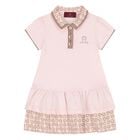 Younger Girls Pink Logo Polo Dress, 3, hi-res