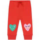 Younger Girls Red Hearts Tracksuit, 1, hi-res