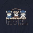 Younger Boys Navy Blue & Beige Tiger Tracksuit Set ( 3 Piece ), 2, hi-res