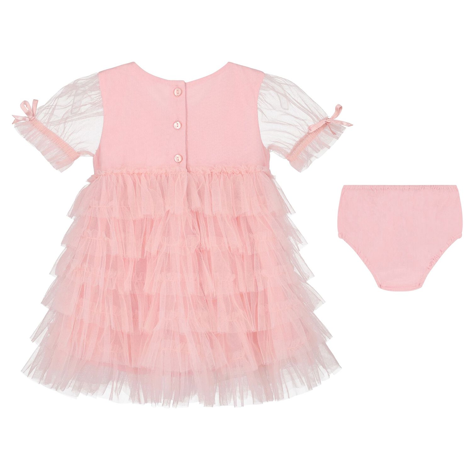 Baby Girls Pink Sequins Tulle Dress Set, 1, hi-res image number null