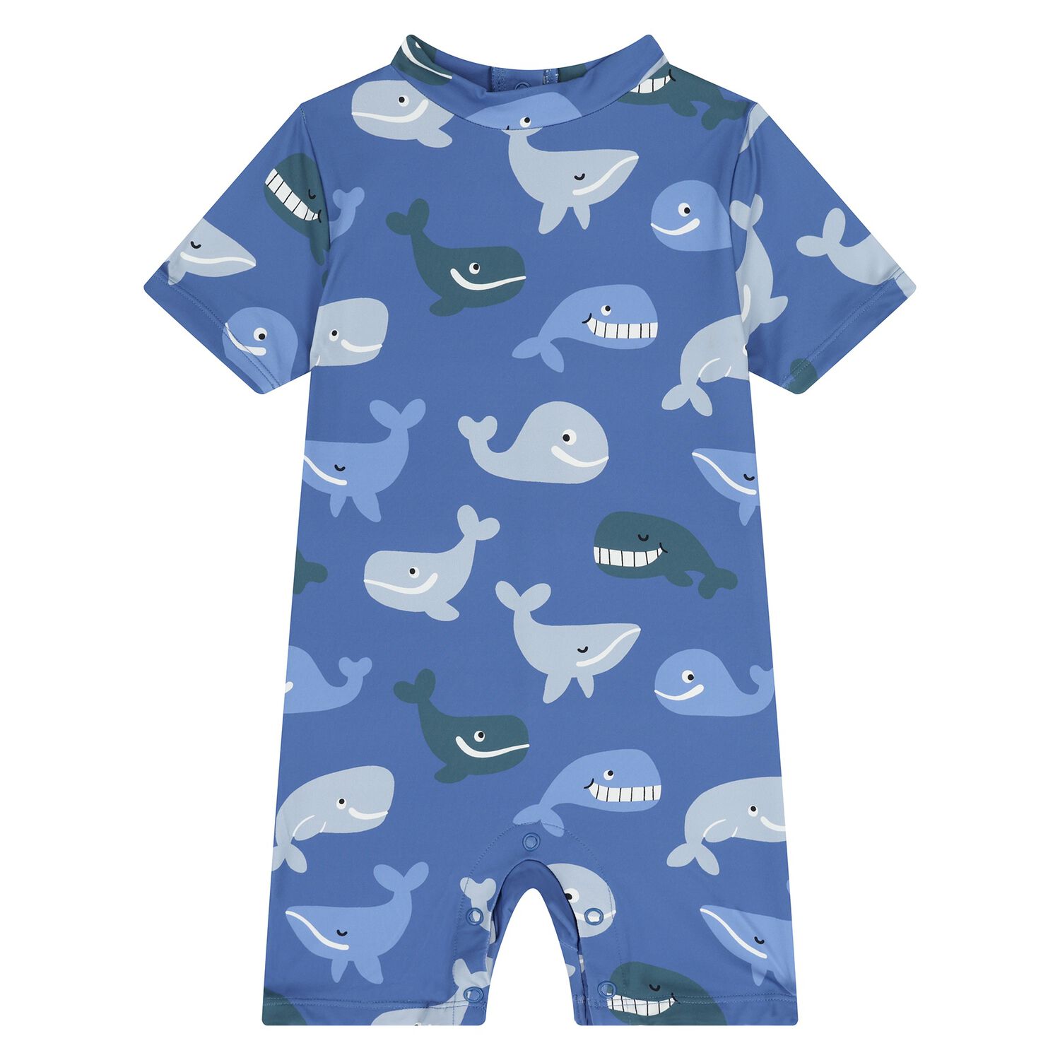 Younger Boys Blue Whale Sun Suit, 1, hi-res