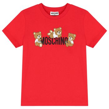Red Teddy Bear Logo T-Shirt