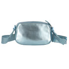 Girls Blue Metallic Faux Leather Bag, 1, hi-res