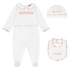 Baby Girls White Zigzag Babygrow Gift Set, 1, hi-res