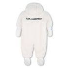 White Sherpa Fleece Baby Pramsuit, 1, hi-res