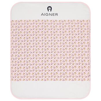 بطانية بشعار دب تيدي باللونين الوردي والأبيض للبنات