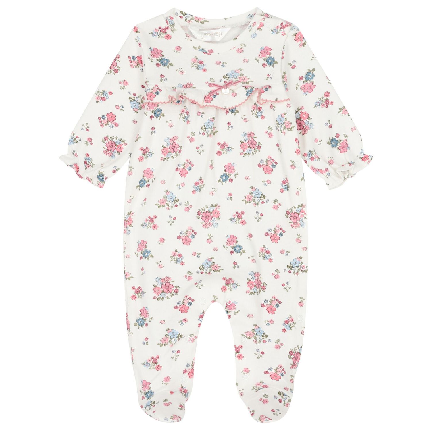 Baby Girls White & Pink Babygrows ( 2-Pack ), 1, hi-res