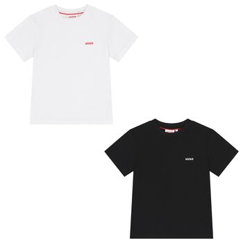 Boys White & Black T-Shirts ( 2-Pack )
