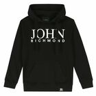Boys Black Logo Hooded Top, 1, hi-res