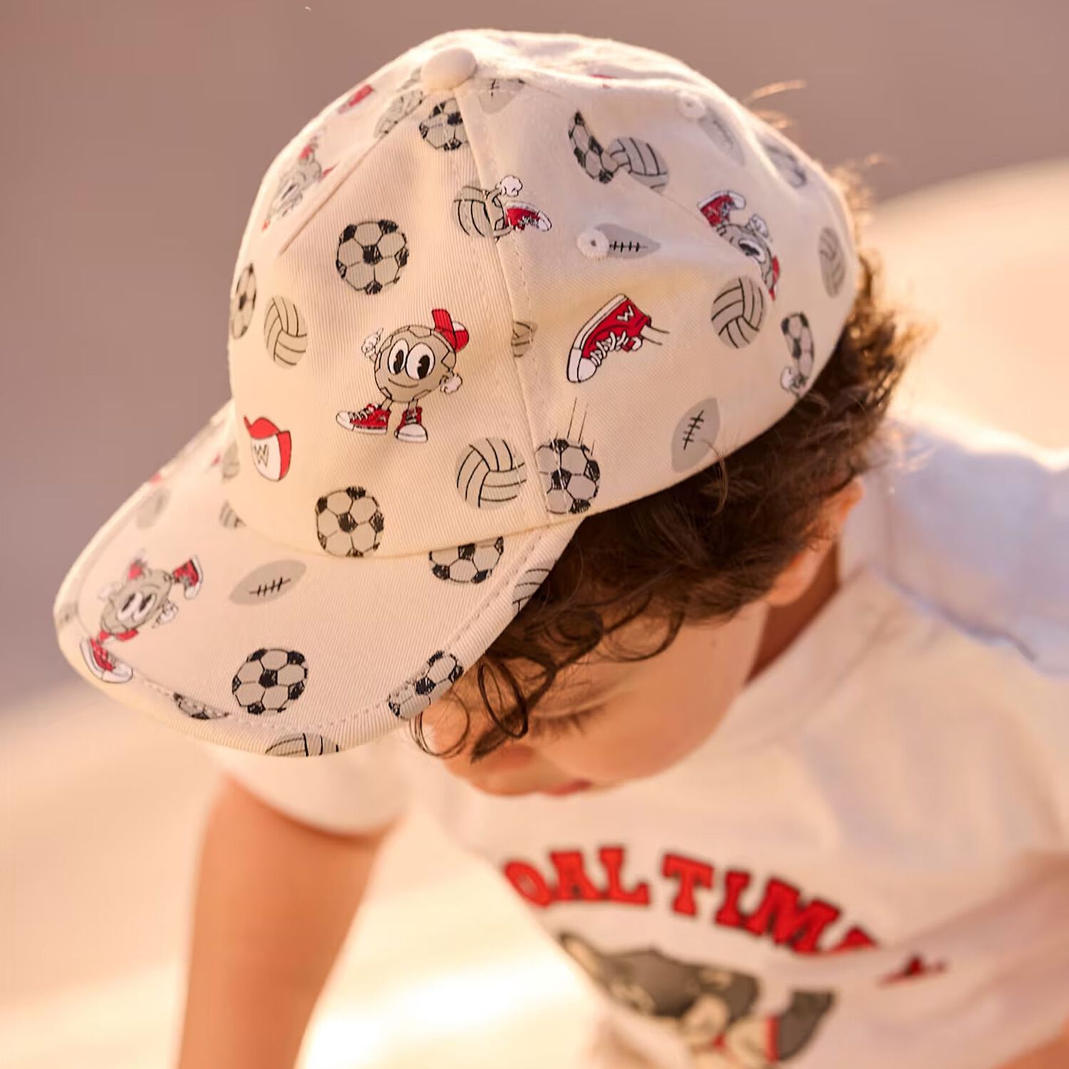 Younger Boys Ivory Volley Ball Cap, 1, hi-res