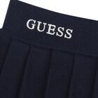 Girls Navy Blue Logo Knitted & Pleated Skirt, 2, hi-res