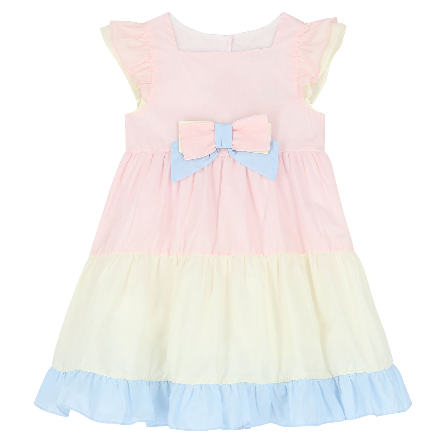 Girls Pink & Blue Voile Dress, 1, hi-res