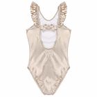 Girls Gold Swimsuit, 1, hi-res