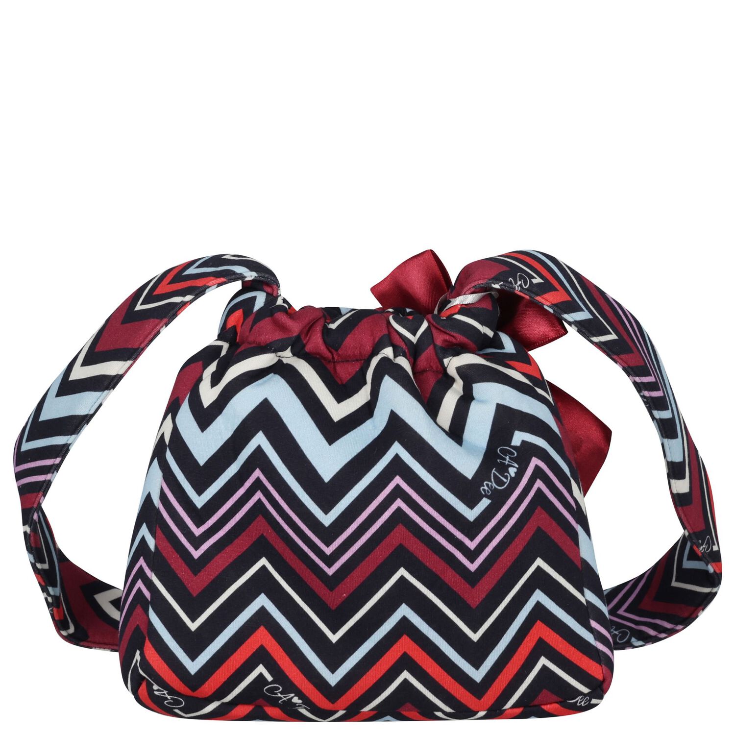 Girls Multi-Coloured Bow Zig Zag Handbag ( 17cm ), 1, hi-res