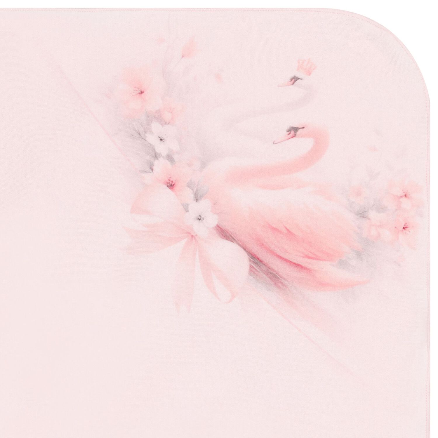 Baby Girls Pink Swan Blanket Set, 1, hi-res