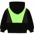 Boys Black Logo Zip Up Hooded Top, 1, hi-res