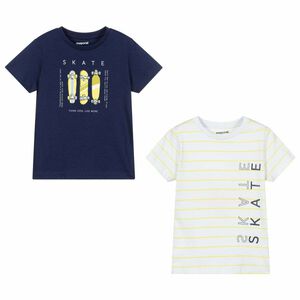 Boys Navy Blue & White T-Shirt Set